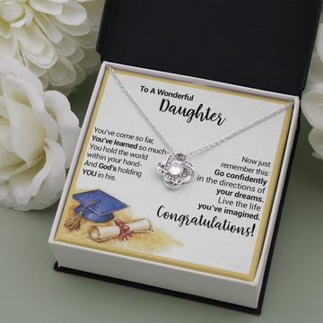 litzzy To A Wonderful Daughter - Go Confidently In The Directions Of Your Dreams - Love Knot Necklace jewelry   