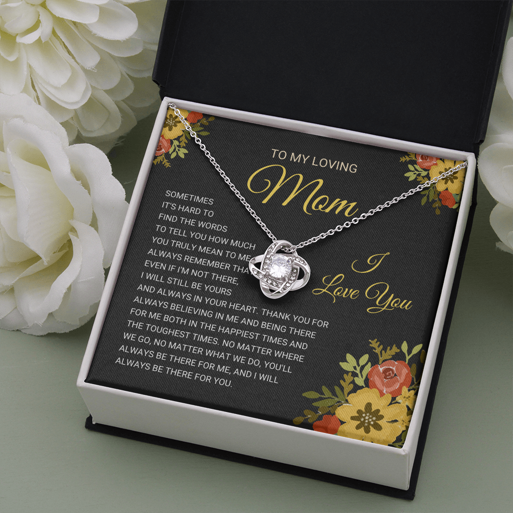 litzzy Mom - Love Knot Necklace Gift From Daughter - Litzzy Mother's Day Gifts Necklace Jewelry   
