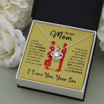 litzzy To My Mom - I'll Always Be Your Little Boy - Love Knot Necklace Jewelry   