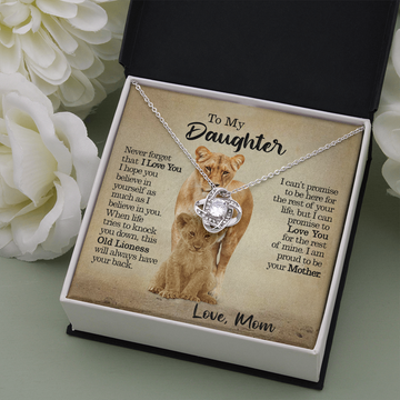 litzzy To My Daughter - This Old Lioness Will Always Have Your Back - Love Knot Necklace jewelry   