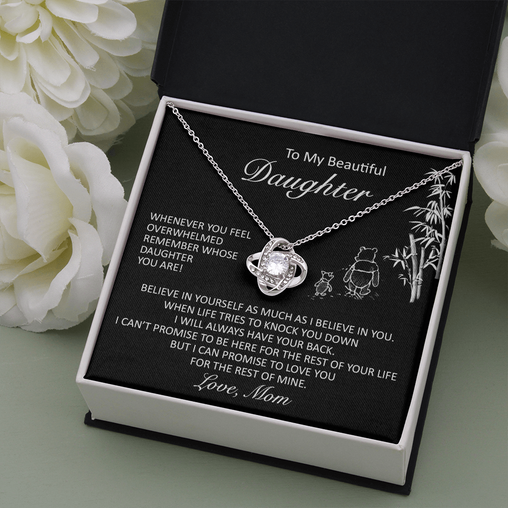 litzzy To My Beautiful Daughter - Believe In Yourself - Love Knot Necklace jewelry   