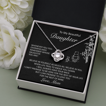 litzzy To My Beautiful Daughter - Believe In Yourself - Love Knot Necklace jewelry   