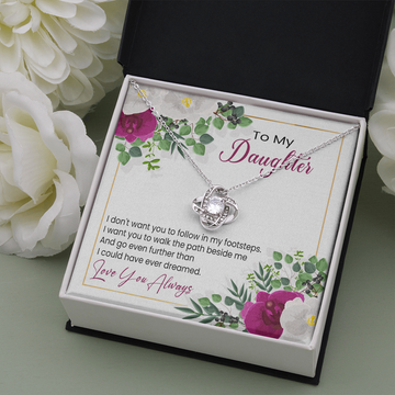 litzzy To My Daughter - I Want You To Walk The Path Beside Me - Love Knot Necklace jewelry   