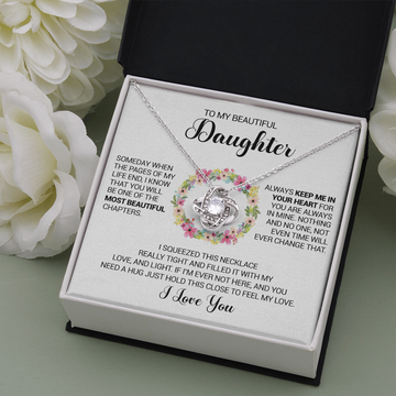 litzzy To My Beautiful Daughter - Always Keep Me In Your Heart - Love Knot Necklace jewelry   