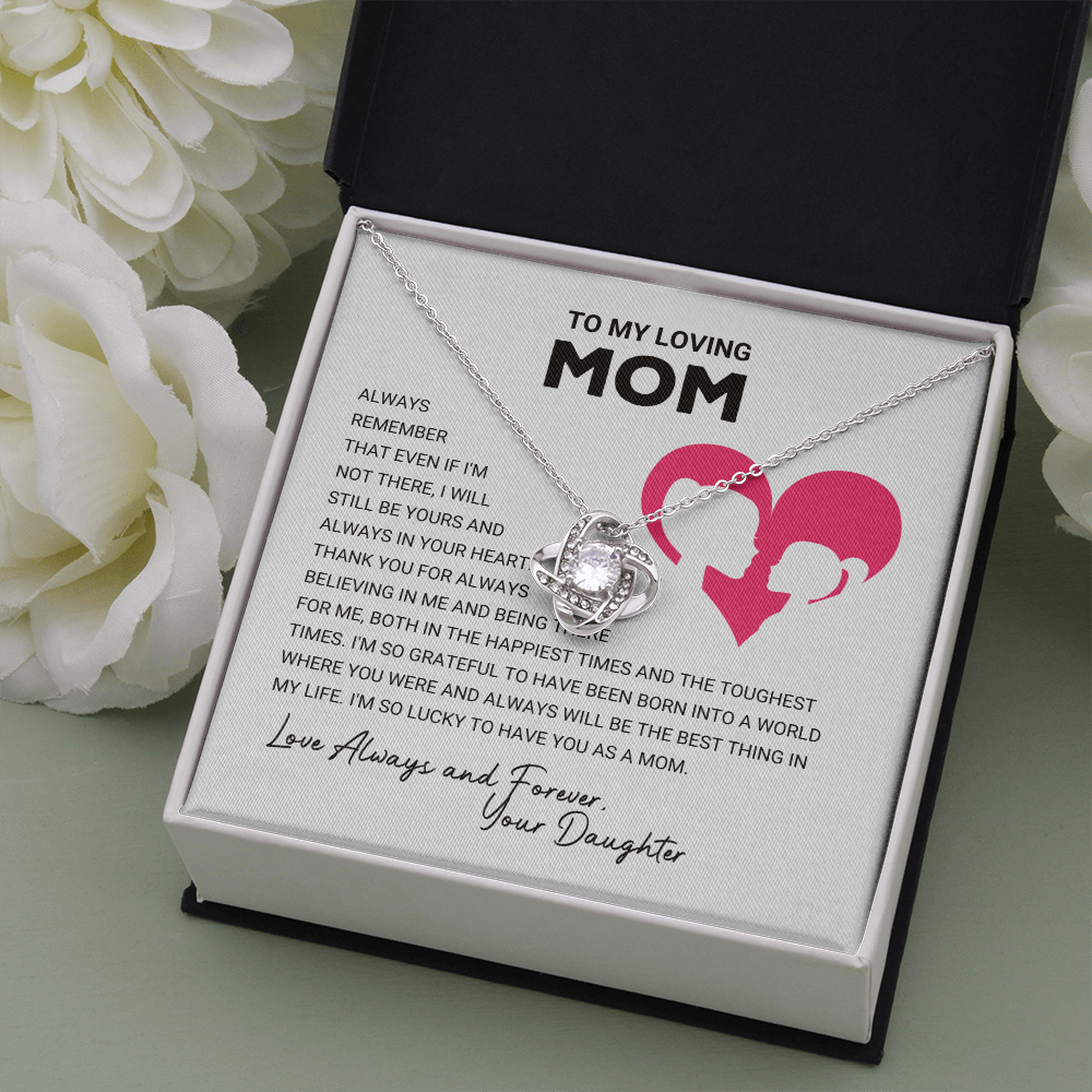 litzzy To My Loving Mom - Love Knot Gift From Daughter - Litzzy Mother's Day Gifts Necklace Jewelry   