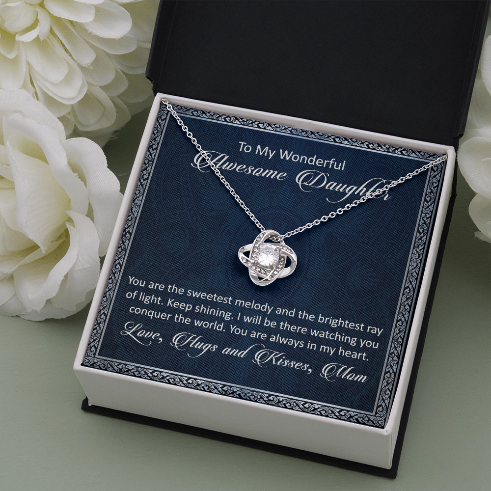 litzzy To My Awesome Daughter - You Are The Sweetest Melody - Love Knot Necklace jewelry   