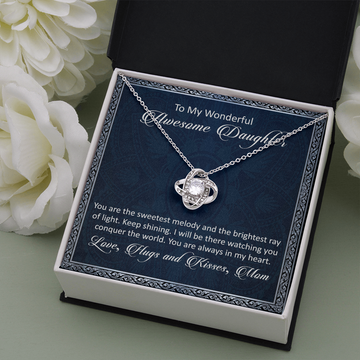 litzzy To My Awesome Daughter - You Are The Sweetest Melody - Love Knot Necklace jewelry   