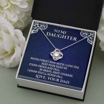 litzzy To My Daughter - Stand Proud And Tall - Love Knot Necklace jewelry   