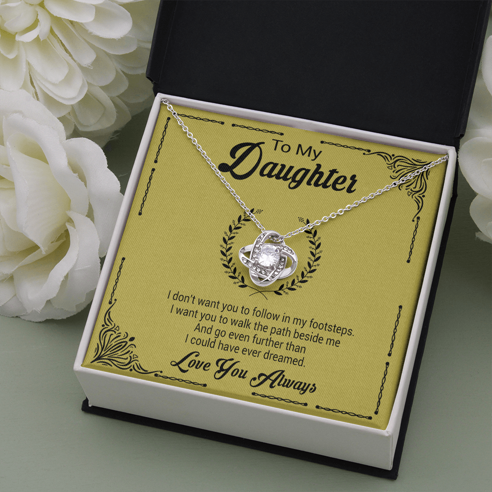 litzzy To My Daughter - I Want You To Walk The Path Beside Me - Love Knot Necklace jewelry   