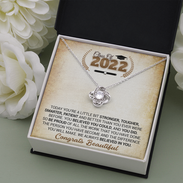 litzzy Class Of 2022 - You Believed You Could And You Did - Love Knot Necklace jewelry   