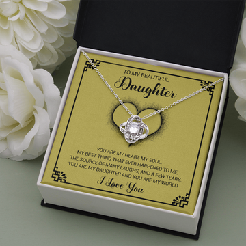 litzzy To My Beautiful Daughter - You Are My Heart My Soul - Love Knot Necklace jewelry   