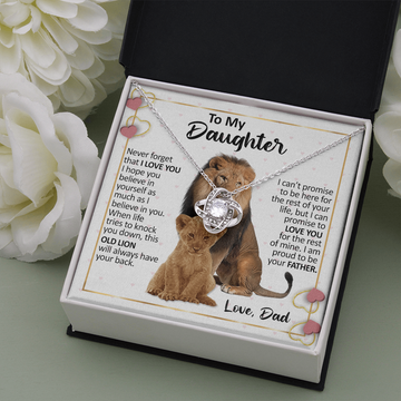 litzzy Never Forget That I Love You, Litzzy To My Daughter Love Knot Necklace Jewelry   