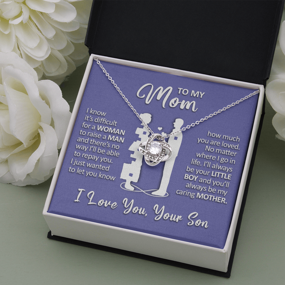 litzzy To My Mom - I'll Always Be Your Little Boy - Love Knot Necklace Jewelry   