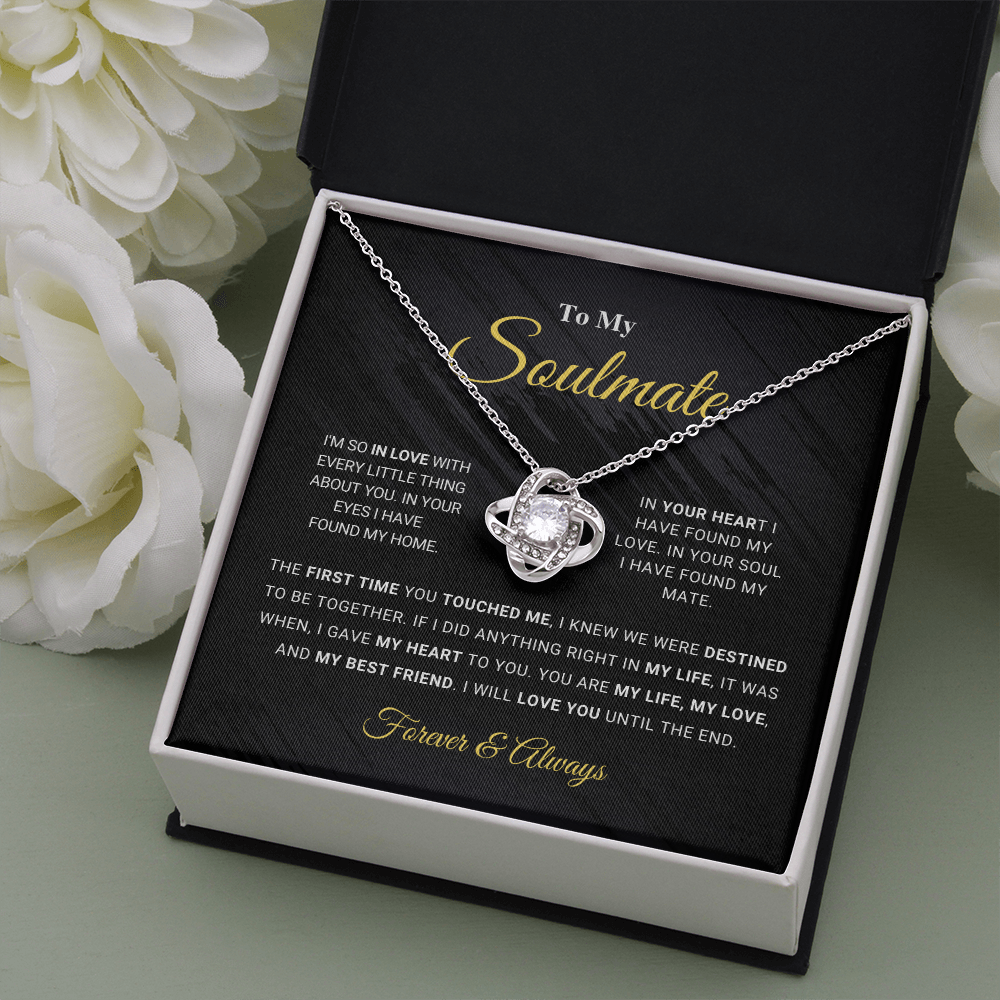 litzzy To My Soulmate - My Life - Love Knot Necklace - To My Soulmate - Gift For Soulmate Jewelry   