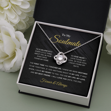litzzy To My Soulmate - My Life - Love Knot Necklace - To My Soulmate - Gift For Soulmate Jewelry   