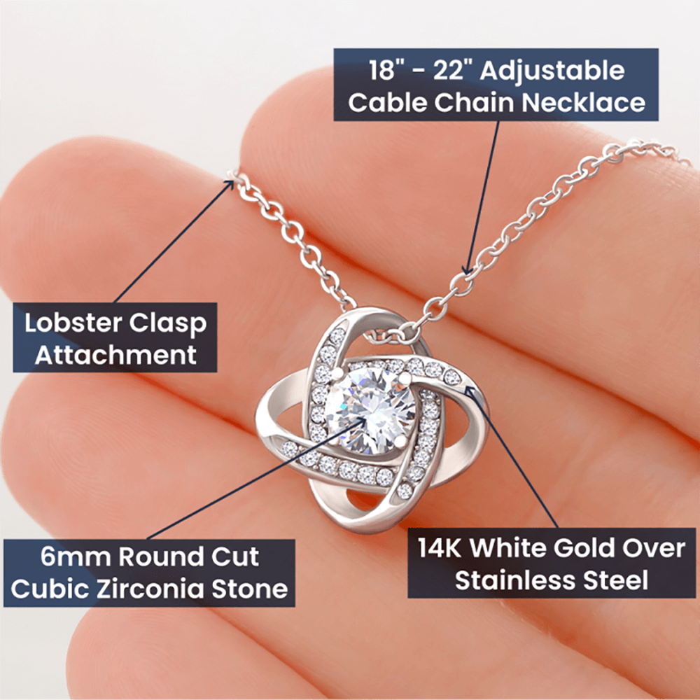 litzzy To My Awesome Daughter - You Are The Sweetest Melody - Love Knot Necklace jewelry   