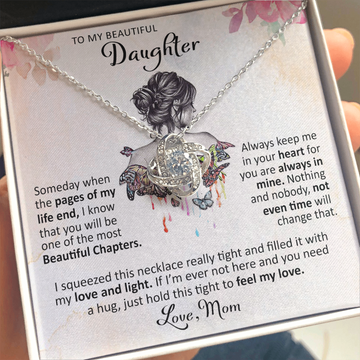 litzzy To My Beautiful Daughter - Someday When The Pages - Love Knot Necklace jewelry Standard Box  
