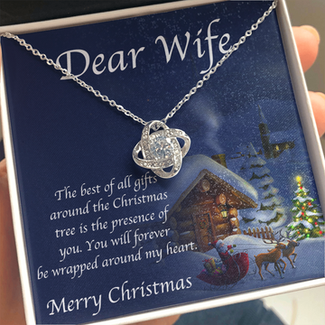 litzzy Dear Wife Merry Christmas Love Knot Necklace - Gifts For Wife Necklace Valentines Day Custom Made Romantic Gift For My Best Wife Ever  Standard Box  