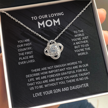 litzzy Litzzy Love Knot Necklace To Our Mom, You're The World From Son And Daughter Jewelry   