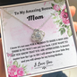 litzzy Litzzy Love Knot Necklace To My Amazing Bonus Mom, I will always be your little boy Mothers Day Jewelry, Necklace gifts set from Son, Daughter Jewelry   