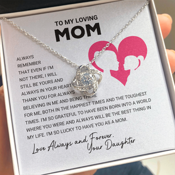 litzzy To My Loving Mom - Love Knot Gift From Daughter - Litzzy Mother's Day Gifts Necklace Jewelry Standard Box  