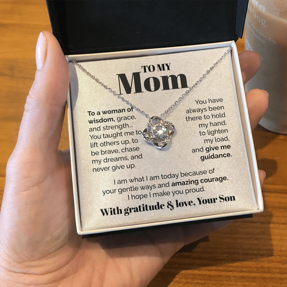 litzzy To my Mom - To a woman of wisdom - Love Knot Necklace Jewelry   
