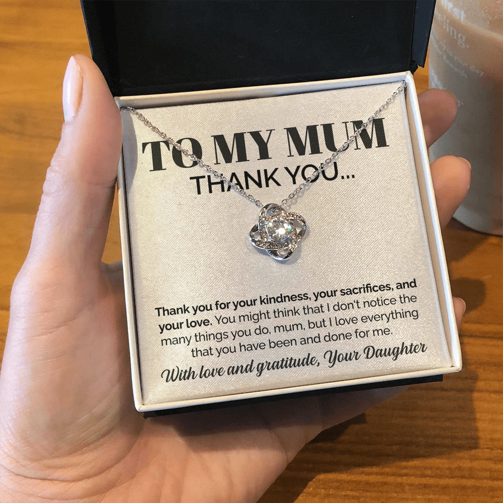 litzzy To my Mum - Thank you - Love Knot Necklace Jewelry   