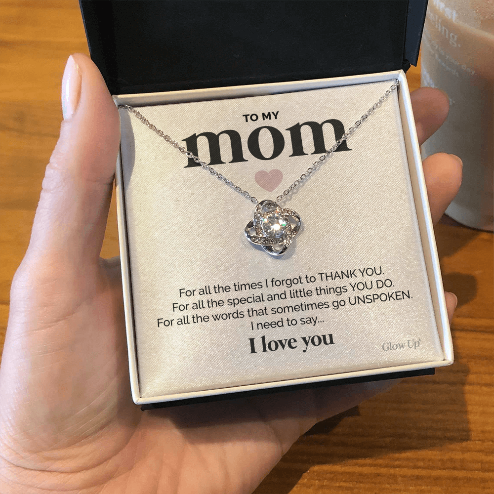 litzzy To My Mom - Thank You - Loveknot Necklace Jewelry   