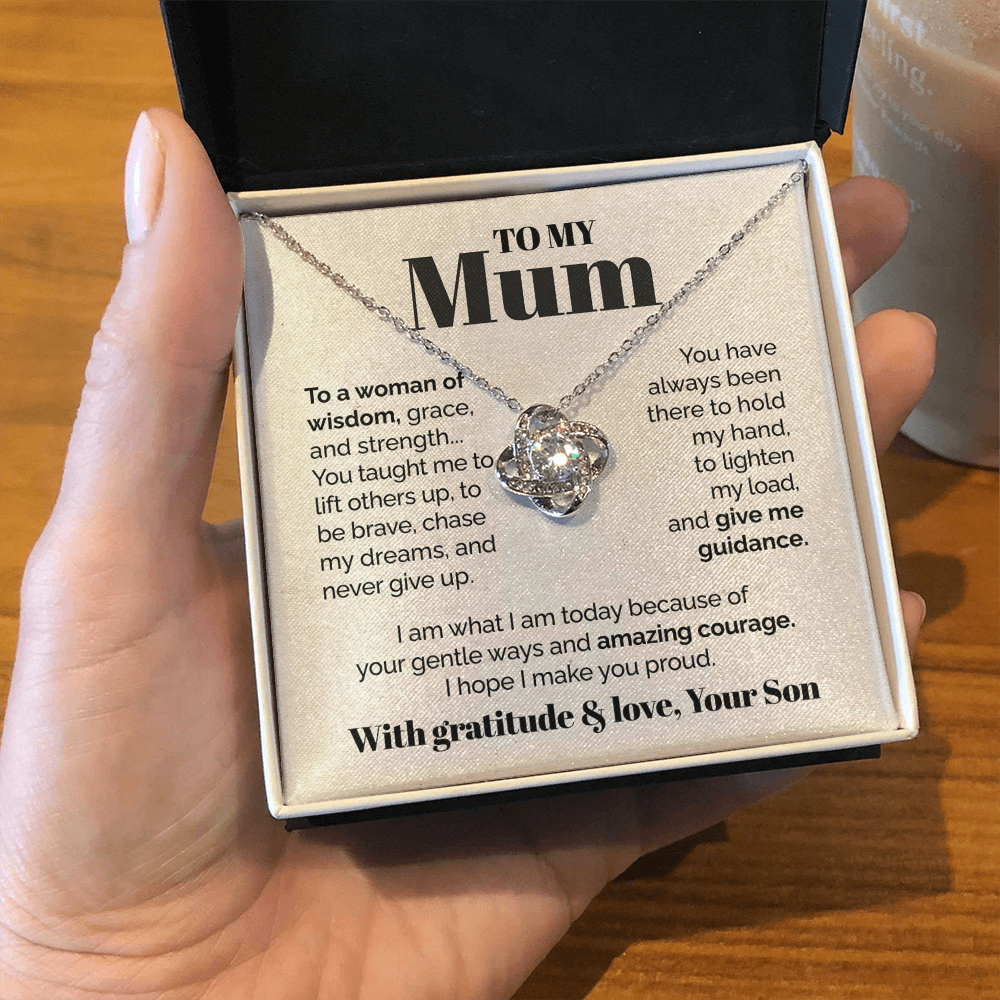 litzzy To my Mum - To a Woman of Wisdom - Love Knot Necklace Jewelry   