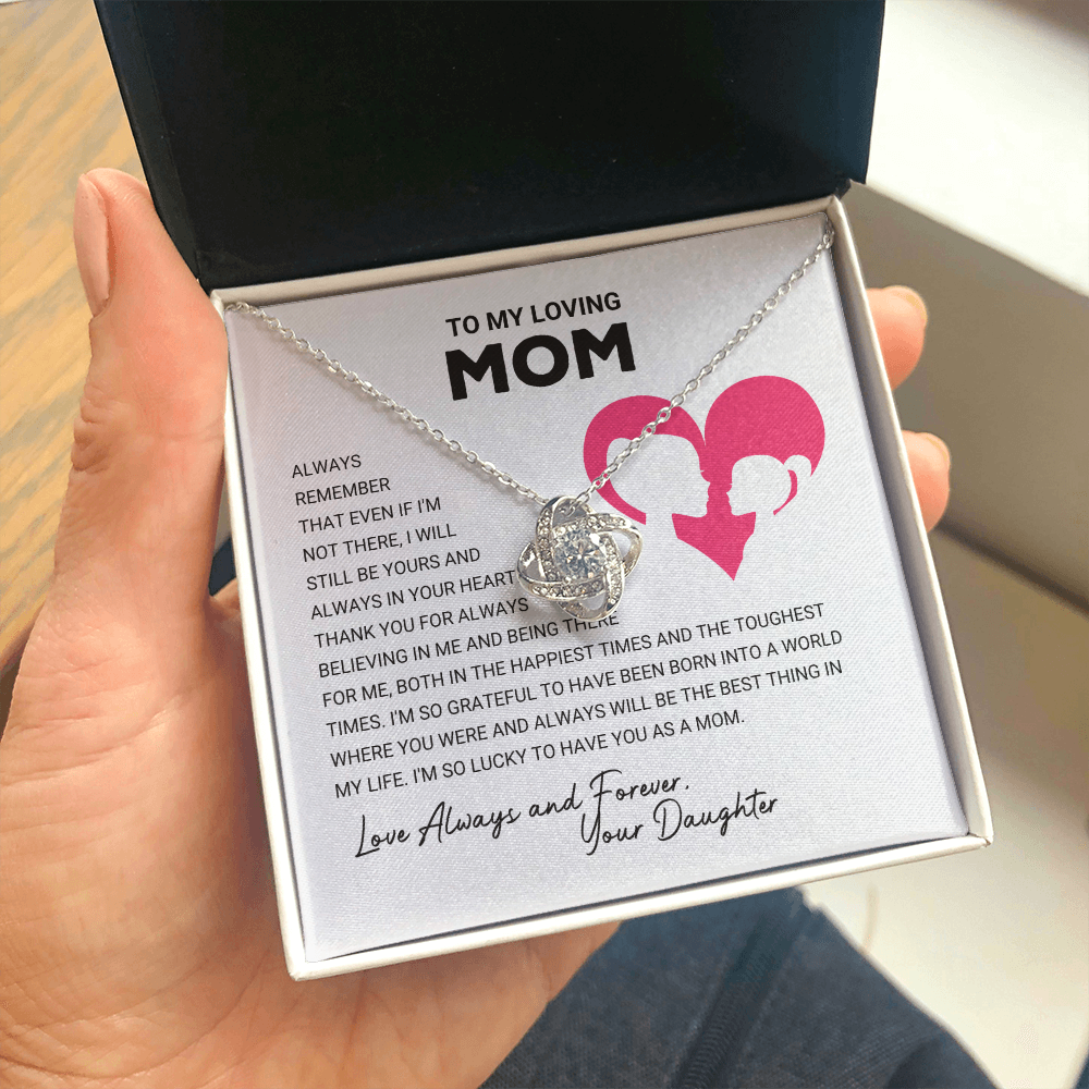 litzzy To My Loving Mom - Love Knot Gift From Daughter - Litzzy Mother's Day Gifts Necklace Jewelry   