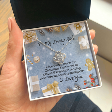 litzzy To My Lovely Wife Each Passing Day Christmas Love Knot Necklace - Gifts For Wife Necklace Valentines Day Custom Made Romantic Gift For My Best Wife Ever    