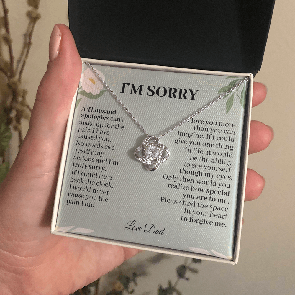 litzzy I'm Sorry A Thousand Apologies - Love Dad - Love Knot Necklace jewelry   