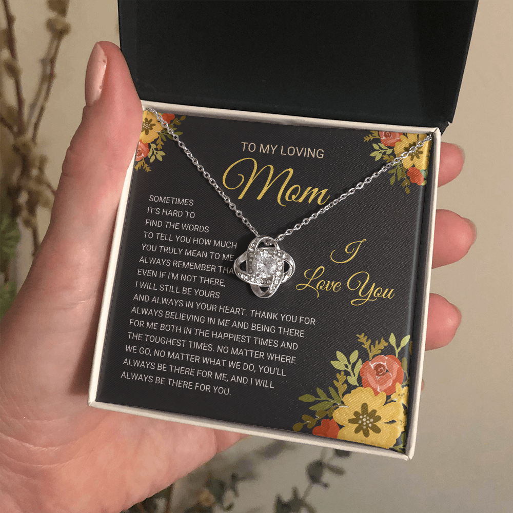 litzzy Mom - Love Knot Necklace Gift From Daughter - Litzzy Mother's Day Gifts Necklace Jewelry   