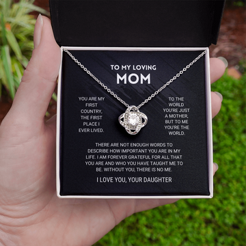 litzzy Litzzy Love Knot Necklace To my Mom, You're The World Mothers Day Jewelry, Necklace gifts set from Son, Daughter Jewelry Classic Two Tone  