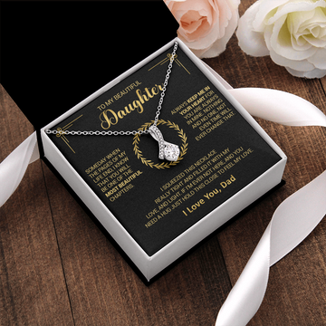 litzzy To My Beautiful Daughter - Always Keep Me In Your Heart - Alluring Beauty Necklace jewelry   