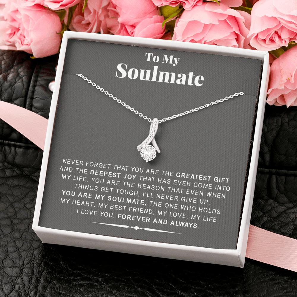 litzzy To My Soulmate - You are the greatest gift - Alluring necklace - Necklace Gift For Her, Wife, Girlfriend, Anniversary, Wedding, Valentine, Birthday with Message Card Jewelry   