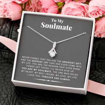 litzzy To My Soulmate - You are the greatest gift - Alluring necklace - Necklace Gift For Her, Wife, Girlfriend, Anniversary, Wedding, Valentine, Birthday with Message Card Jewelry   