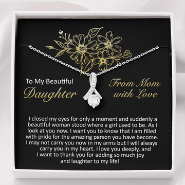 litzzy To My Beautiful Daughter - I Closed My Eyes - Alluring Beauty Necklace jewelry Standard Box  