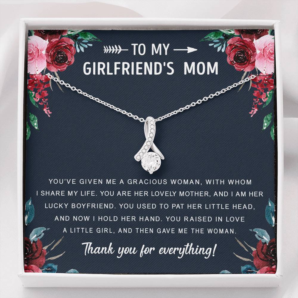 litzzy To My Girlfriend's Mom - Gift For Mother's Day, Birthday, Anniversary - Alluring Necklace - Necklace Gift For Her, Wife, Girlfriend, Anniversary, Wedding, Valentine, Birthday with Message Card Jewelry Standard Box  