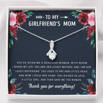 litzzy To My Girlfriend's Mom - Gift For Mother's Day, Birthday, Anniversary - Alluring Necklace - Necklace Gift For Her, Wife, Girlfriend, Anniversary, Wedding, Valentine, Birthday with Message Card Jewelry Standard Box  