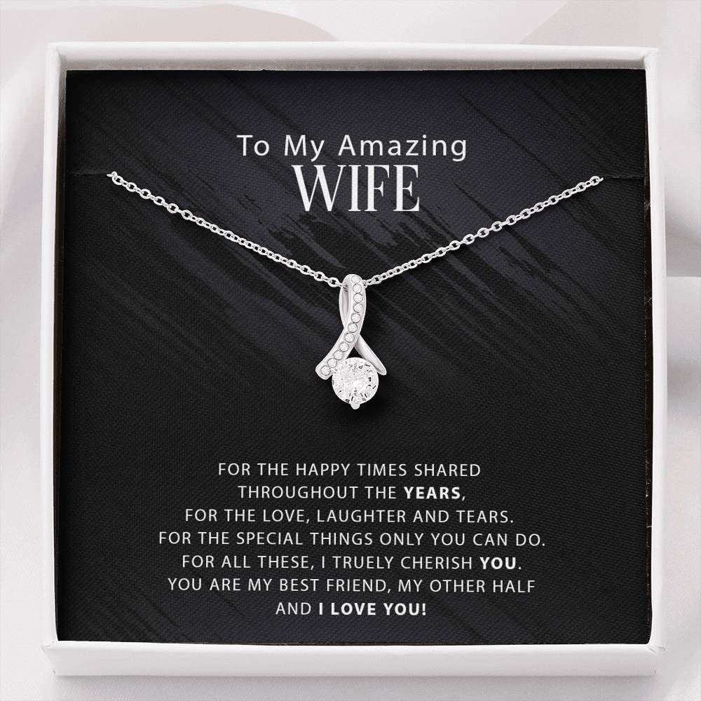 litzzy To My Amazing Wife - For The Happy Times Shared Throughout The Years - Alluring Necklace - To My Wife, Gift For Wife Jewelry Standard Box  