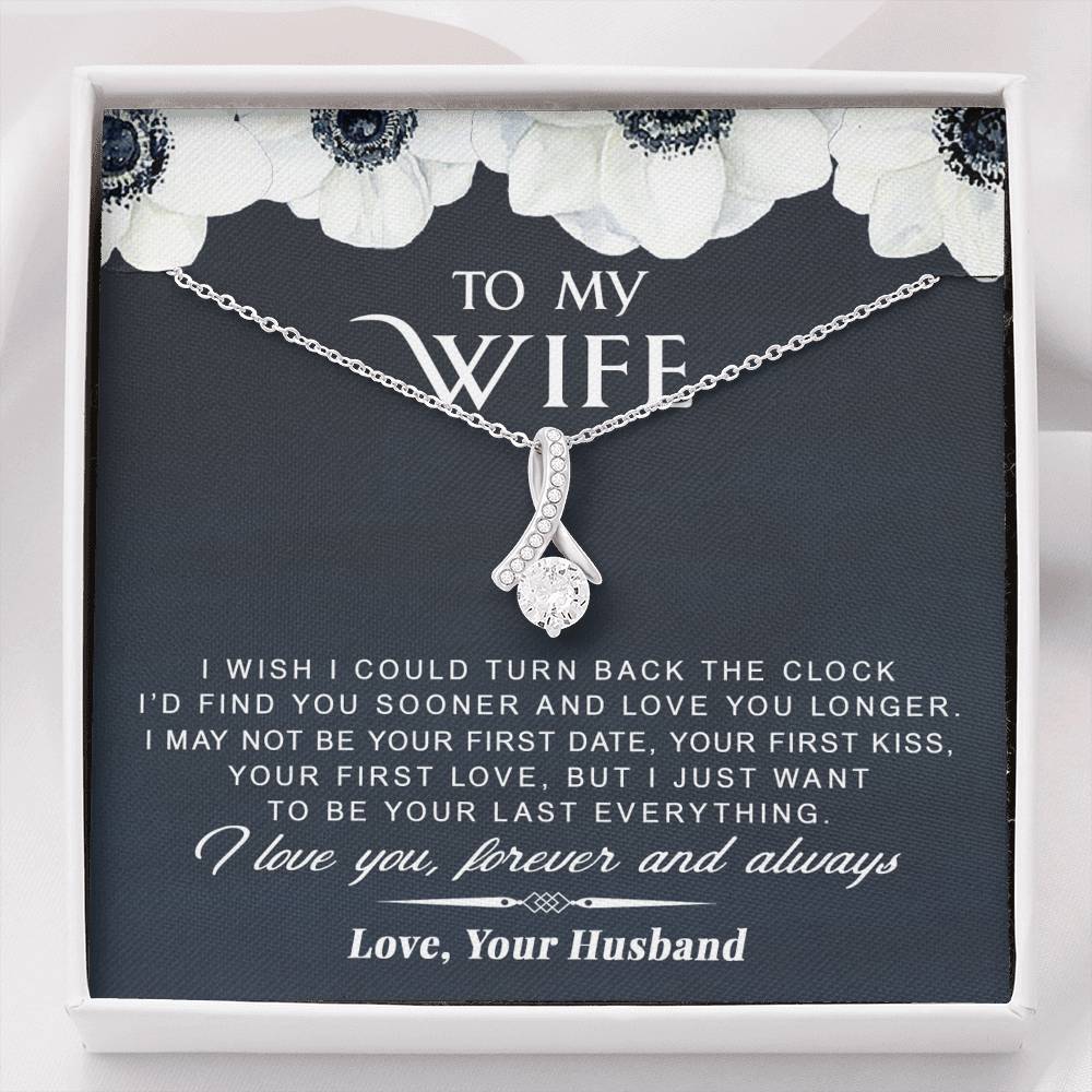 litzzy To My Wife - Turn Back The Clock - Gift For Valentine, Mother's Day, Birthday, Anniversary - Alluring Necklace - Necklace Gift For Her, Wife, Girlfriend, Anniversary, Wedding, Valentine, Birthday with Message Card Jewelry Standard Box  