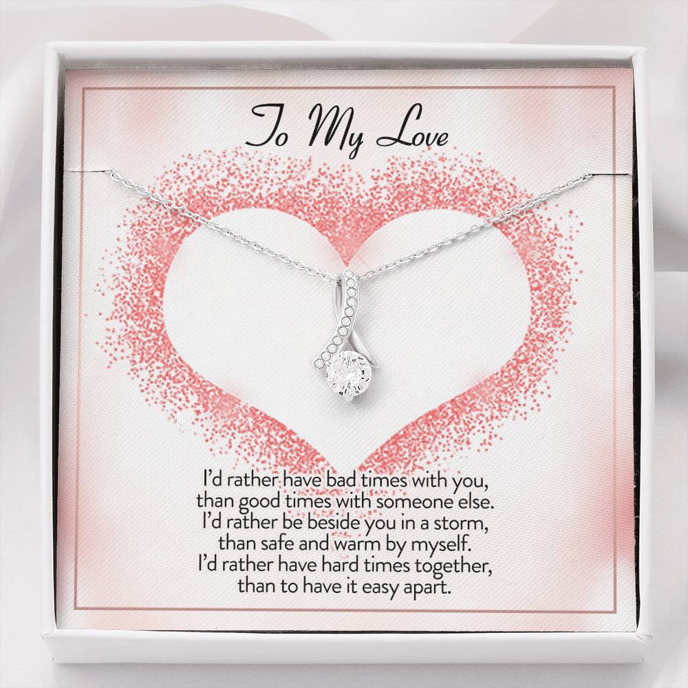 litzzy To My Love I'd Rather Be Alluring Beauty Necklace - Gifts For Wife Necklace Valentines Day Custom Made Romantic Gift For My Best Wife Ever Jewelry Standard Box  
