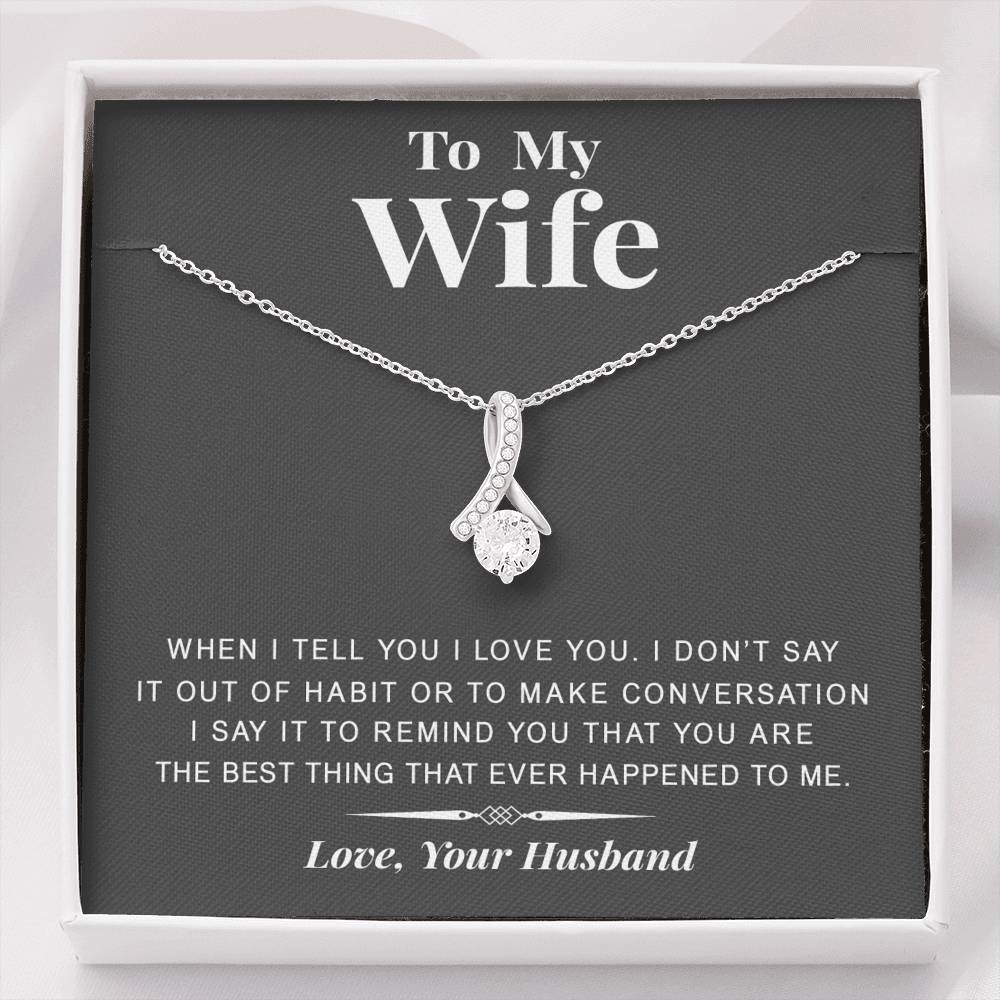 litzzy To my Wife - The best thing - Gift For Valentine, Birthday, Anniversary - Alluring Necklace - Necklace Gift For Her, Wife, Girlfriend, Anniversary, Wedding, Valentine, Birthday with Message Card Jewelry Standard Box  