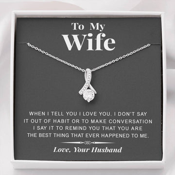 litzzy To my Wife - The best thing - Gift For Valentine, Birthday, Anniversary - Alluring Necklace - Necklace Gift For Her, Wife, Girlfriend, Anniversary, Wedding, Valentine, Birthday with Message Card Jewelry Standard Box  