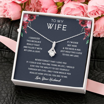 litzzy To My Wife - Never Forget That I Love You - Alluring Beauty Necklace - Necklace Gift For Her, Wife, Girlfriend, Anniversary, Wedding, Valentine, Birthday with Message Card Jewelry Standard Box  