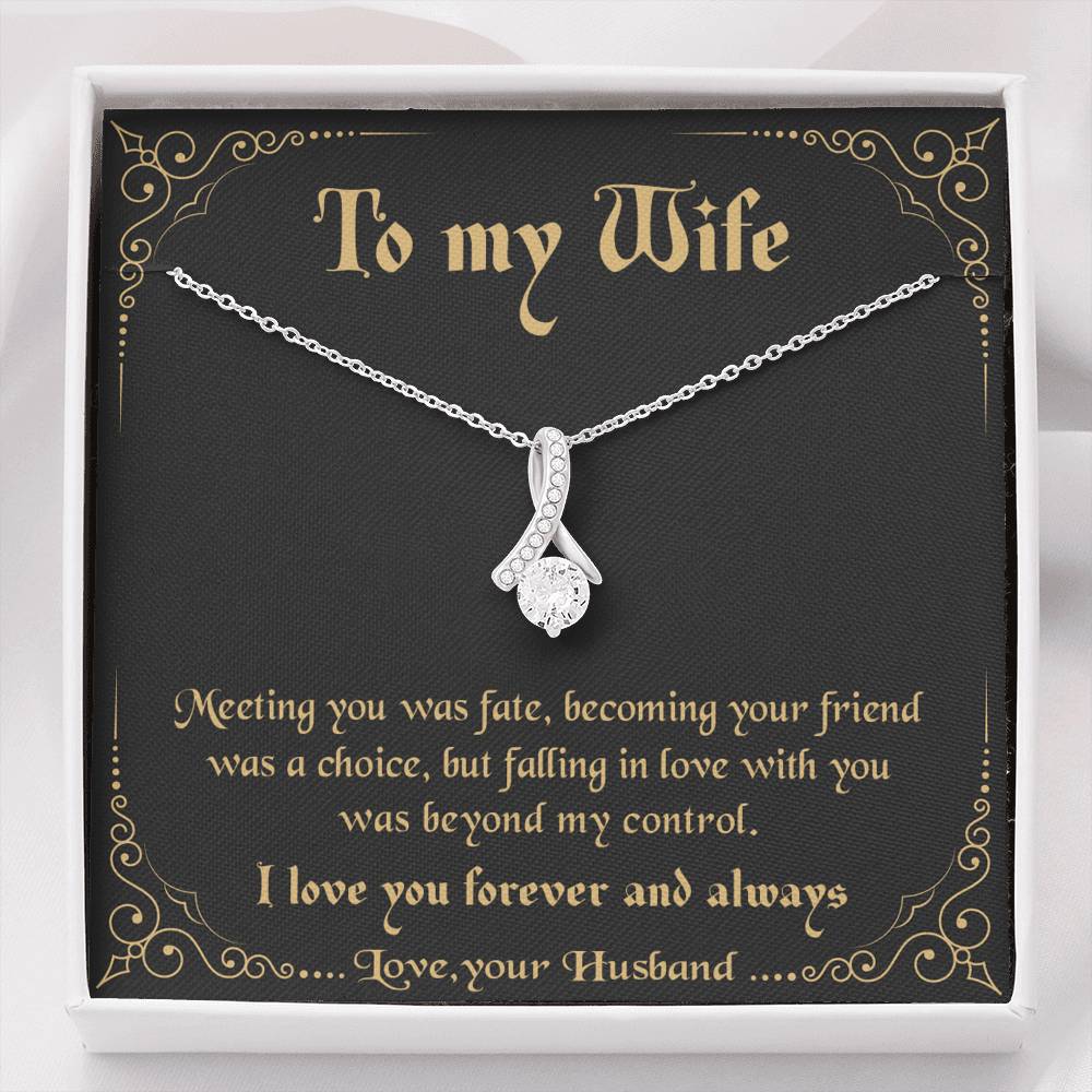 litzzy To my Wife - Meeting you was fate Alluring Necklace - Necklace Gift For Her, Wife, Girlfriend, Anniversary, Wedding, Valentine, Birthday with Message Card Jewelry Default Title  