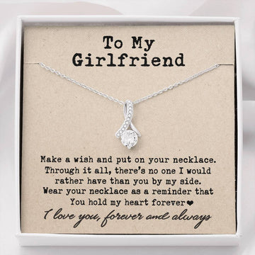 litzzy To my Girlfriend You hold my heart forever Alluring Necklace - Necklace Gift For Her, Wife, Girlfriend, Anniversary, Wedding, Valentine, Birthday with Message Card Jewelry Default Title  