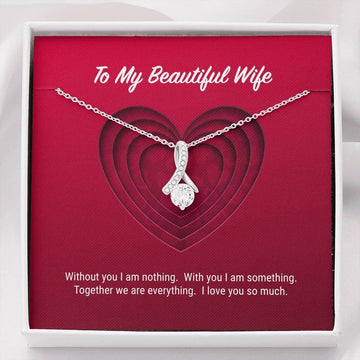 litzzy To My Beautiful Wife Alluring Beauty Necklace - Gifts For Wife Necklace Valentines Day Custom Made Romantic Gift For My Best Wife Ever  Standard Box  