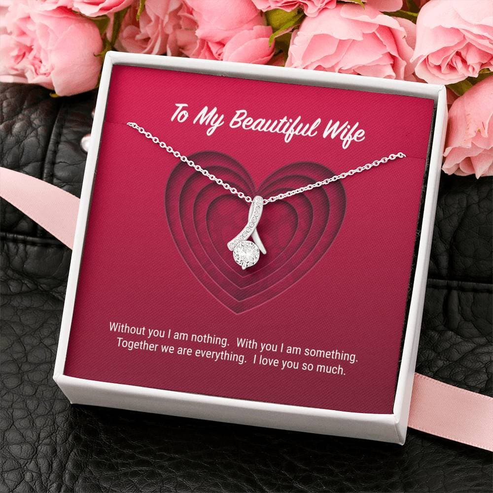 litzzy To My Beautiful Wife Alluring Beauty Necklace - Gifts For Wife Necklace Valentines Day Custom Made Romantic Gift For My Best Wife Ever    